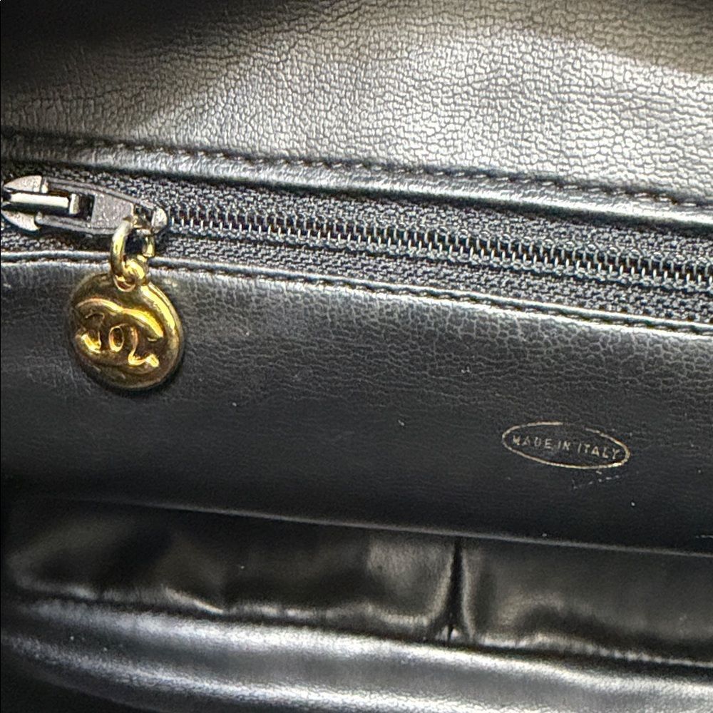 Authentic Chanel Triple CC Black/Gold Caviar Leather Chanel Shoulder Bag. - Picture 9 of 17